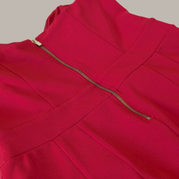Express Red Strapless Jumpsuit with Pockets - Size 10 - Picture 5 of 7
